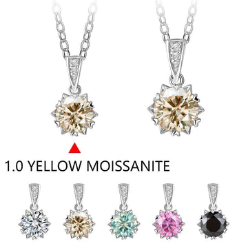 1 Carat Round Brilliant Cut D Color High Quality Moissanite Diamonds Necklace - Luxury Gemstone Necklace - The Jewellery Supermarket